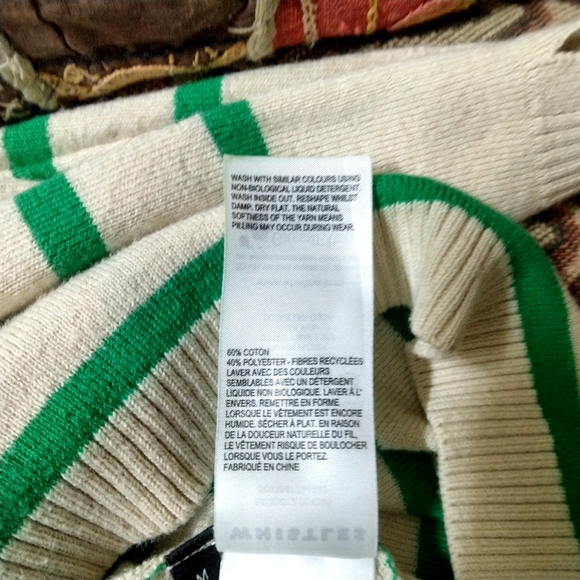 Whistles Cream and Green Striped Sweater - Picture 5 of 7